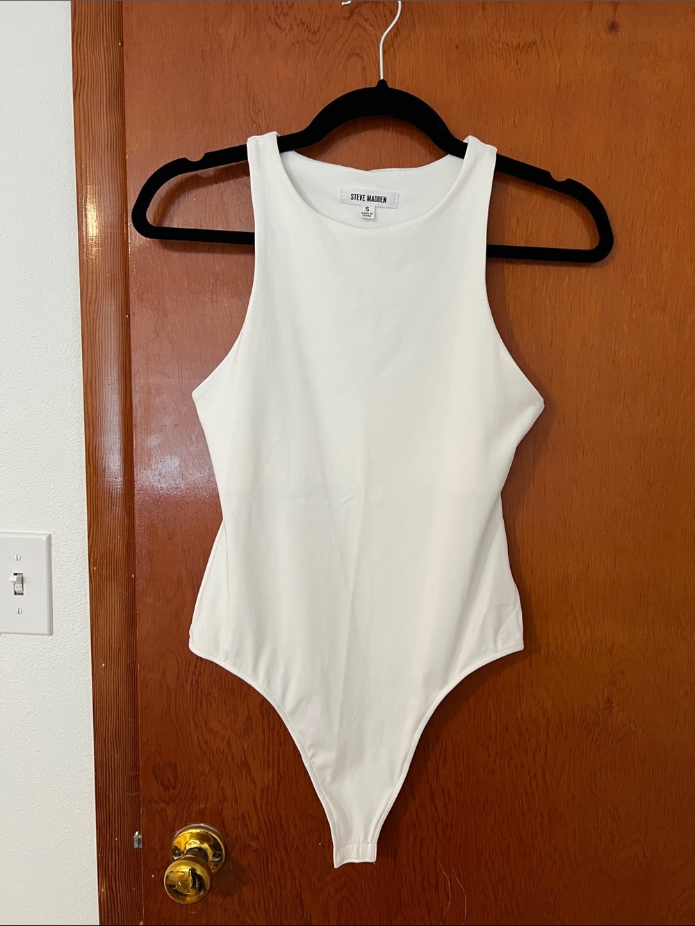 Steve Madden White Sleeveless Bodysuit One-Piece